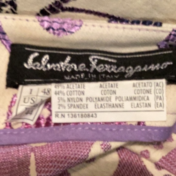 Authentic Vintage Salvatore Ferragamo Classic Floral Jacket and Skirt Suit 14 - Picture 6 of 7